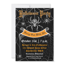 Elegantes Spider Halloween-Party Einladung