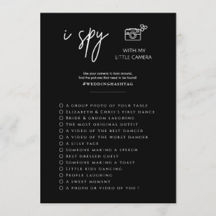 Elegantes Spy Wedding Foto Hunt Game Programm
