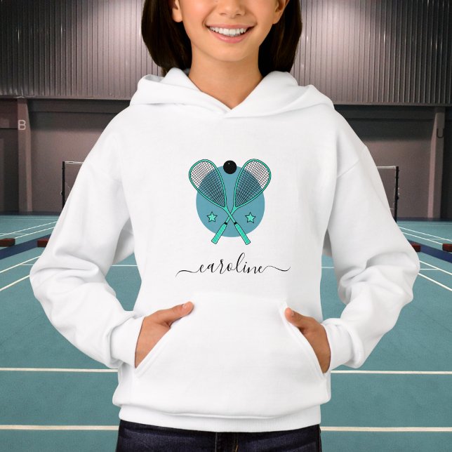 Elegantes Squash Rackets & Girls Name Sport Design Hoodie (Von Creator hochgeladen)
