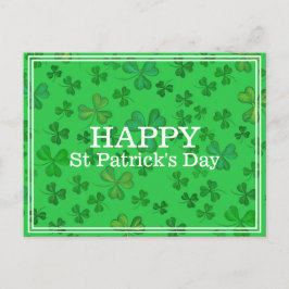 Elegantes St Patrick's Day Kleeblatt Pattern - Gre Postkarte
