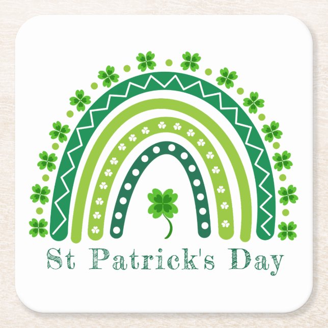 Elegantes St. Patrick's Day Party Rechteckiger Pappuntersetzer (Vorderseite)