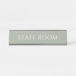 Elegantes Staffelzimmer-Namensschild in Salbeigrün Schreibtischnamensplakette