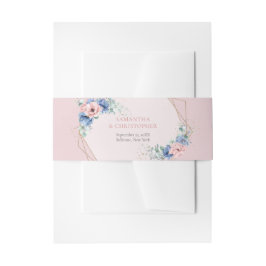 Elegantes staubblaues Aquarellgold Einladungsbanderole