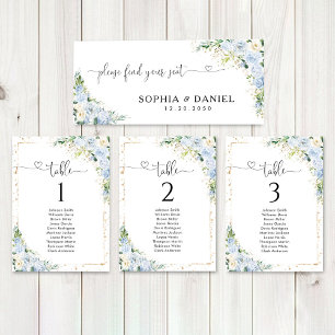 Elegantes staubblaues florales Hochzeits-Head-Tabl