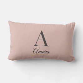 Elegantes Staubrosa-Monogramm Lendenkissen