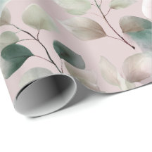 Elegantes Staubrosen-Eukalyptus-Aquarellmuster
