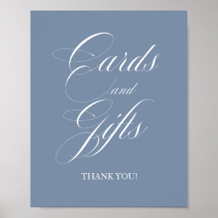 Elegantes Staubtiefblau Karten und Geschenke Schil Poster