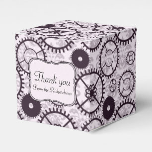 Elegantes Steampunk Uhrgang- und -damastmuster Geschenkschachtel