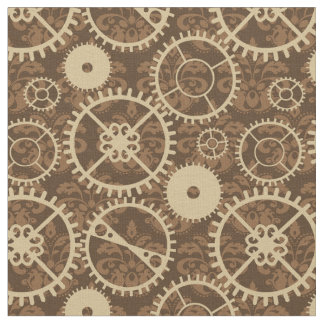 Elegantes Steampunk Uhrgang- und -damastmuster Stoff