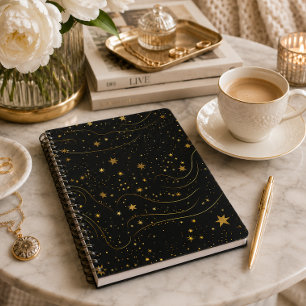 Elegantes Sternennacht-Notizbuch aus Gold Notizblock