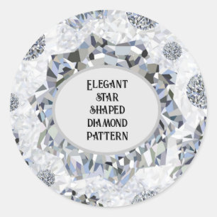 Elegantes, sternförmiges Diamantmuster Runder Aufkleber
