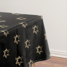 Elegantes Sternmuster Imitate Gold Stars Schwarz