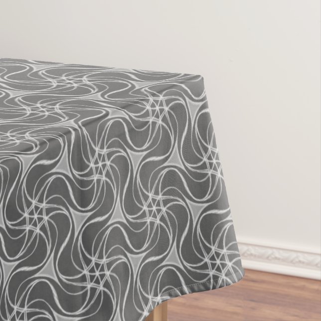 Elegantes Sternmuster Klasse Mod Cool Silver Gray Tischdecke (Beispiel)