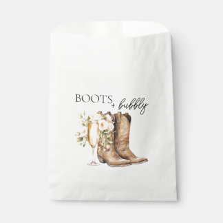 Elegantes Stiefel und bubbly Brautparty Geschenktütchen