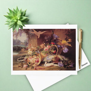 Elegantes Stillleben mit Blume von Eugene Bidau Postkarte