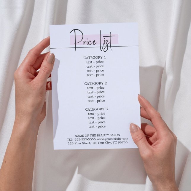 Elegantes, stilvolles Beauty Menu der White Rose Flyer (Von Creator hochgeladen)