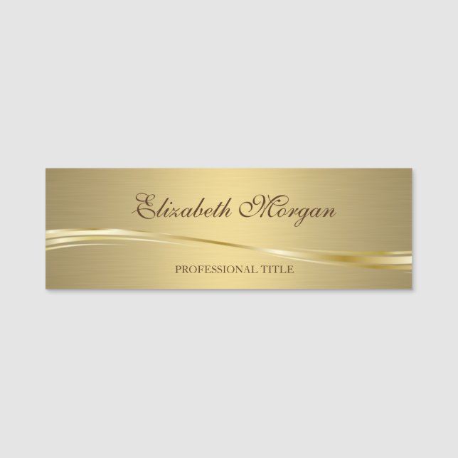 Elegantes stilvolles Chic Gold Namensschild (Vorderseite)