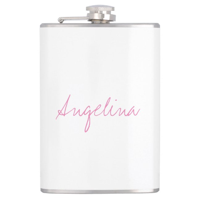 Elegantes, stilvolles, einzigartiges Handwriting-S Flachmann (Vorderseite)