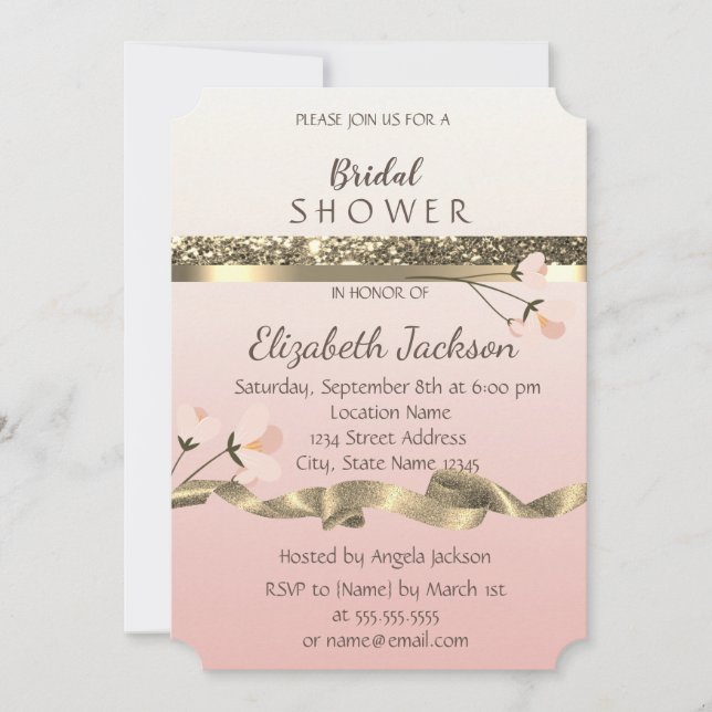 Elegantes stilvolles florales Brautparty Einladung (Vorderseite)