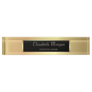 Elegantes stilvolles Gold Namensplakette