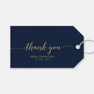 Elegantes stilvolles Gold Navy Party Favor Danke Geschenkanhänger