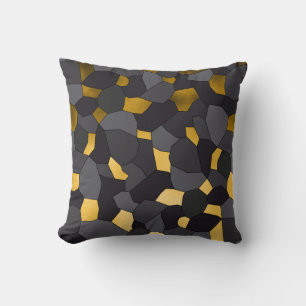Elegantes stilvolles Goldgraues und schwarzes Kissen