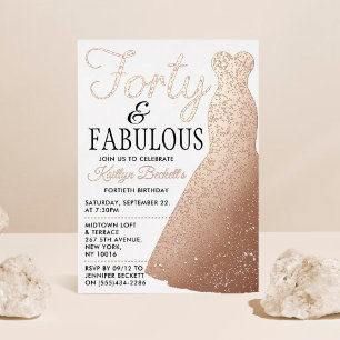 Elegantes stilvolles Kleid   Vierzig und fantastis Folieneinladung
