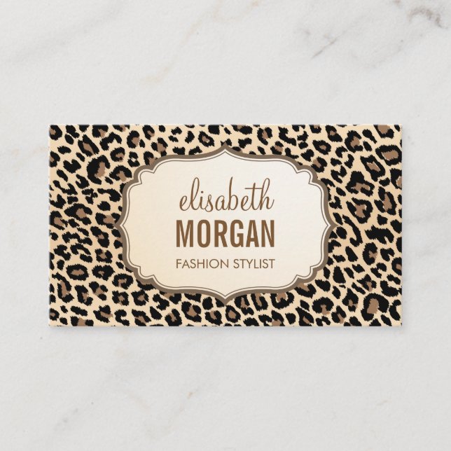 Elegantes, stilvolles Leopard Print Girly Muster Visitenkarte (Vorderseite)