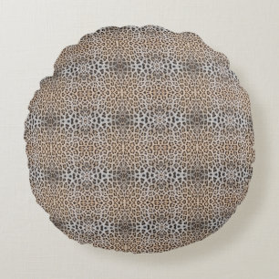 Elegantes stilvolles Leoparden Gepard Fell Tierdru Rundes Kissen
