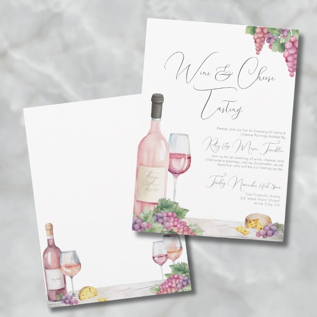 Elegantes stilvolles Party der Weinverkostung Einladung (Elegant Stylish Wine Tasting Party Invitation)