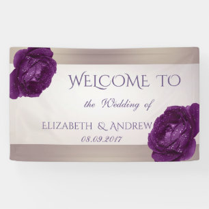 Elegantes stilvolles Rosen-Hochzeitsbanner Banner