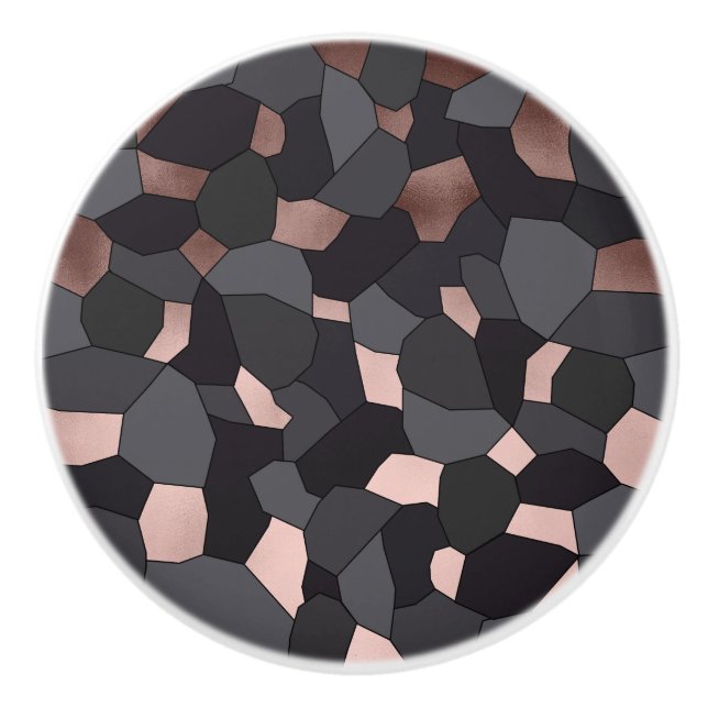 Elegantes stilvolles Rosengoldgraues und schwarzes Keramikknauf (Vorderseite)