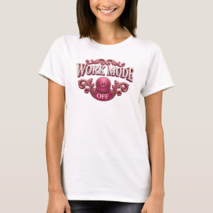 Elegantes & stilvolles rotes WORK MODE OFF Grafik- T-Shirt