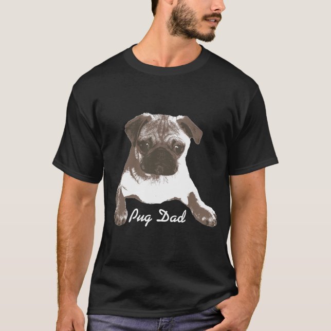 Elegantes stolzes Mops-Vater-Shirt T-Shirt (Vorderseite)