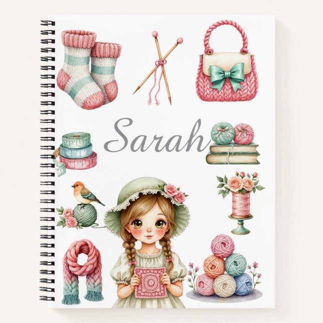 Elegantes Strickjournal  Notizbuch (Vorderseite)