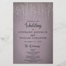 Elegantes String Lights Mauve Wedding Program