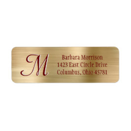 Elegantes, stylisches Gold Red Custom Monogram Lab