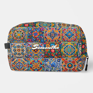 Elegantes stylisches mexikanisches Talavera-Monogr Waschbeutel