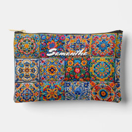 Elegantes stylisches mexikanisches Talavera-Monogr Zubehörtasche