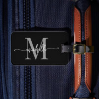 Elegantes, stylisches Schwarz-Grau-Monogramm-Initi