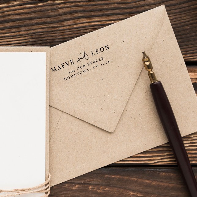 Elegantes, stylisches Script Modernes Chic Wedding Permastempel (Von Creator hochgeladen)