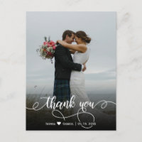 Elegantes stylisches Script Wedding Foto Vielen Da