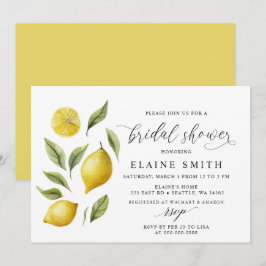 Elegantes Summer Lemon Limon Citrus Brautparty Einladung