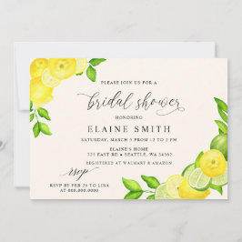 Elegantes Summer Lemon Limon Citrus Brautparty Einladung