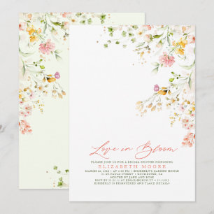 Elegantes Summer Meadow Wildblumen Brautparty Einladung