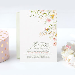 Elegantes Summer Meadow Wildblumen Brautparty Einladung