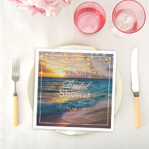 Elegantes Summer Sunset Beach Brautparty Napkins Serviette