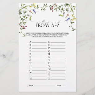 Elegantes Summer Wildblume Brautparty Game