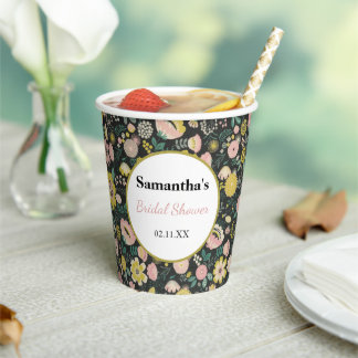 Elegantes Summer Wildblume Floral Brautparty Pappbecher
