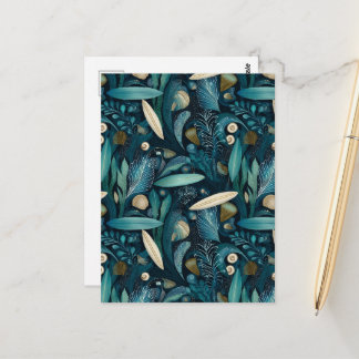 Elegantes Surfbrett und Seetang-Strand-Geschenkpap Postkarte